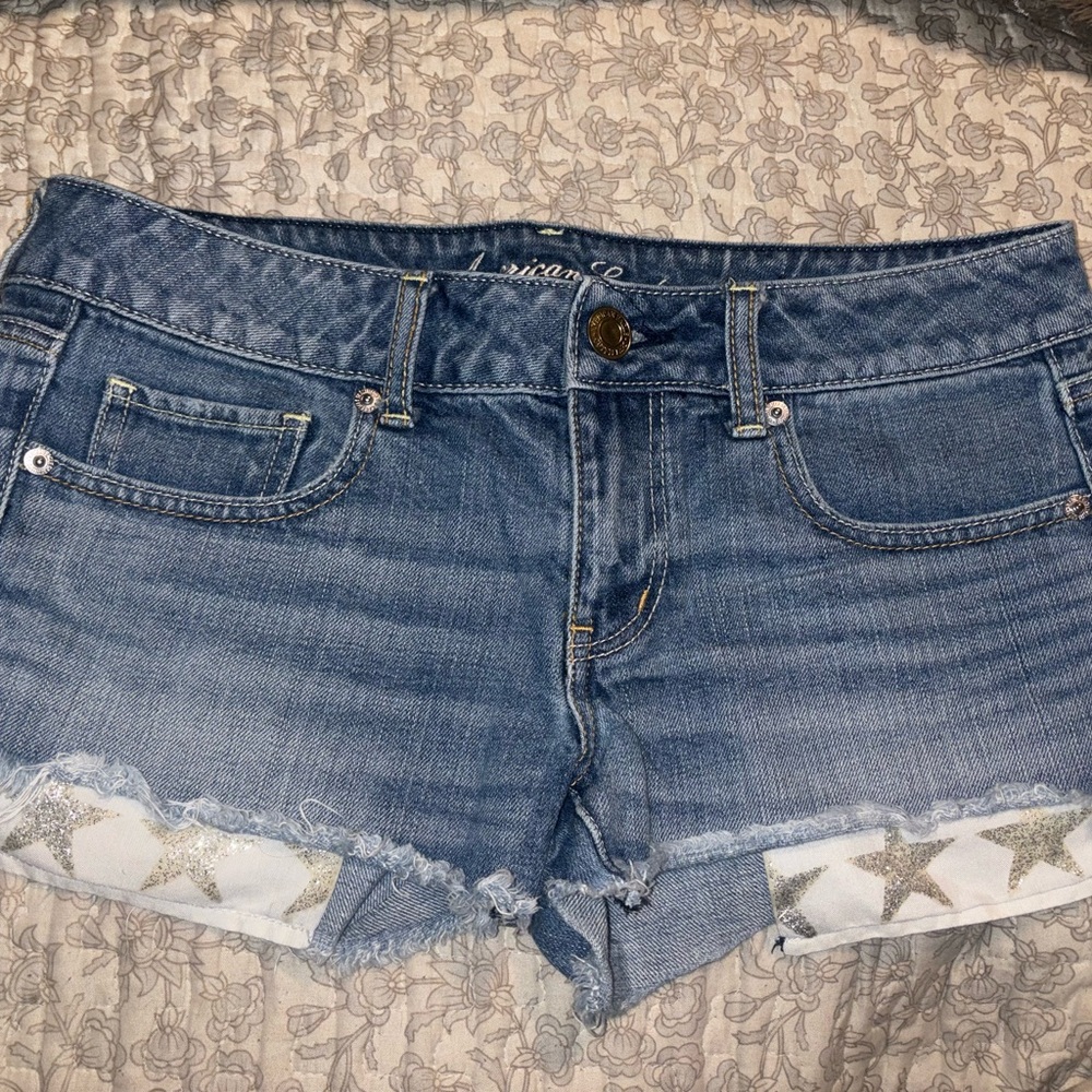 American Eagle Outfitters Distressed Blue Jean Shorts